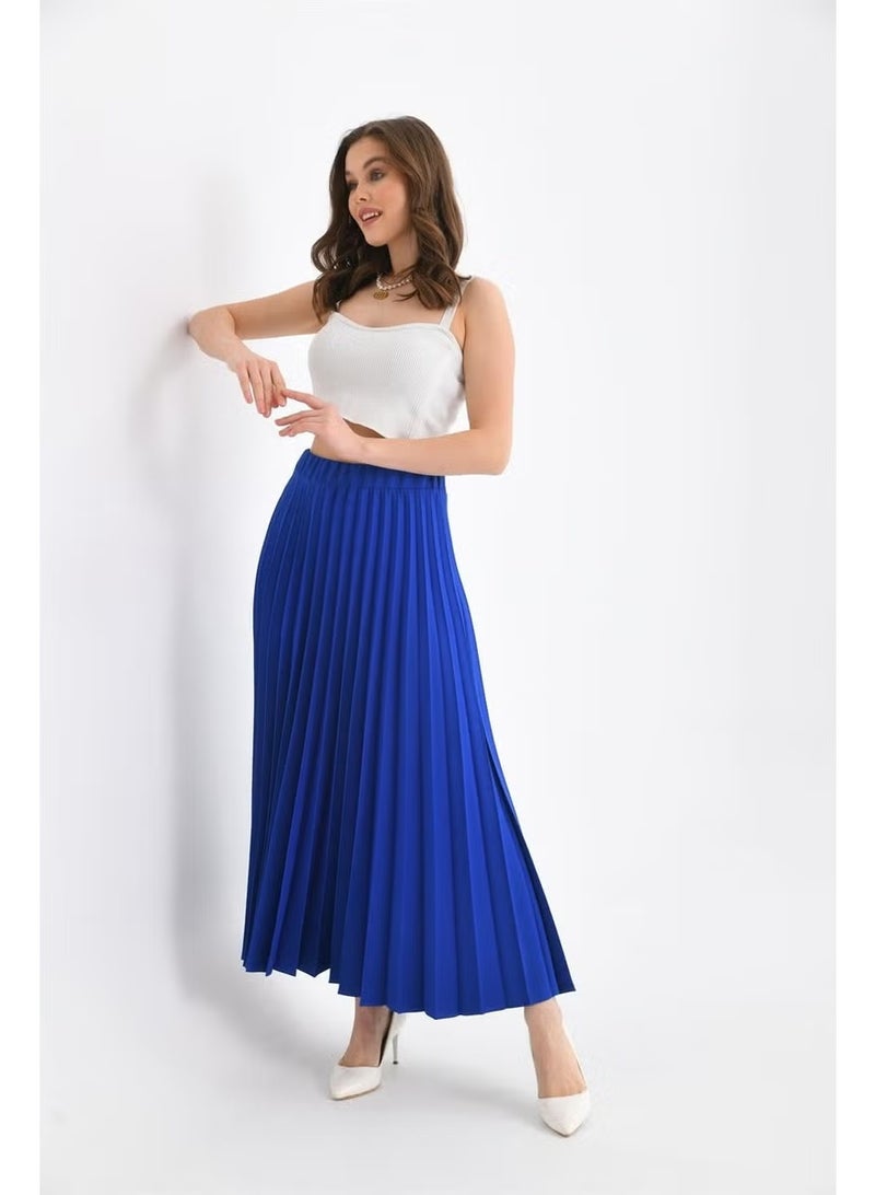 Garmi تنورة نسائية مطوية باللون الأزرق الساكس - Image 2